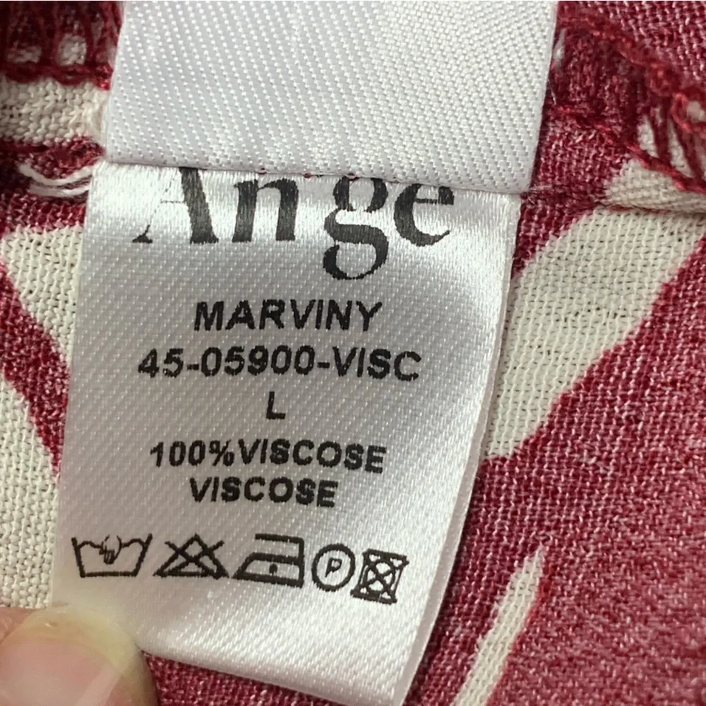 ANNA KAY Paris Marviny Red Cream Abstract Wrap Midi Dress Size L - Picture 6 of 10